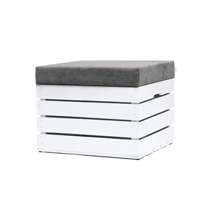 GrandBox Sitzhocker aus Holz 37x40x50 Polster, Sitztruhe Hocker mit Stauraum, Sitzbank, Sitzpouf, Si