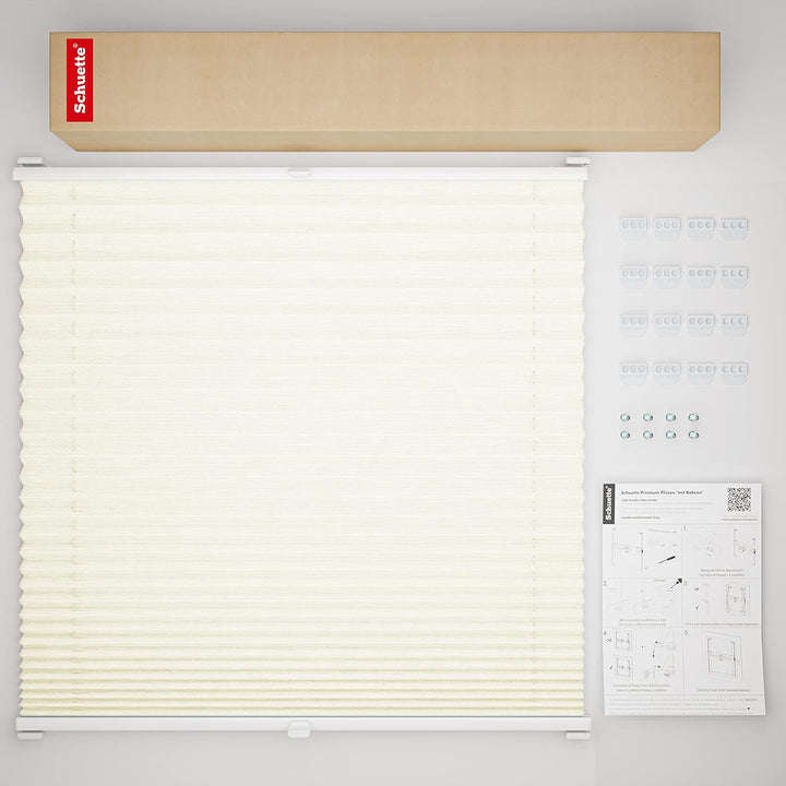 Schuette® Plissee mit Bohren zum Anschrauben ● Dolomite Kollektion: Vanilla Sky (Beige) ● 120x100cm