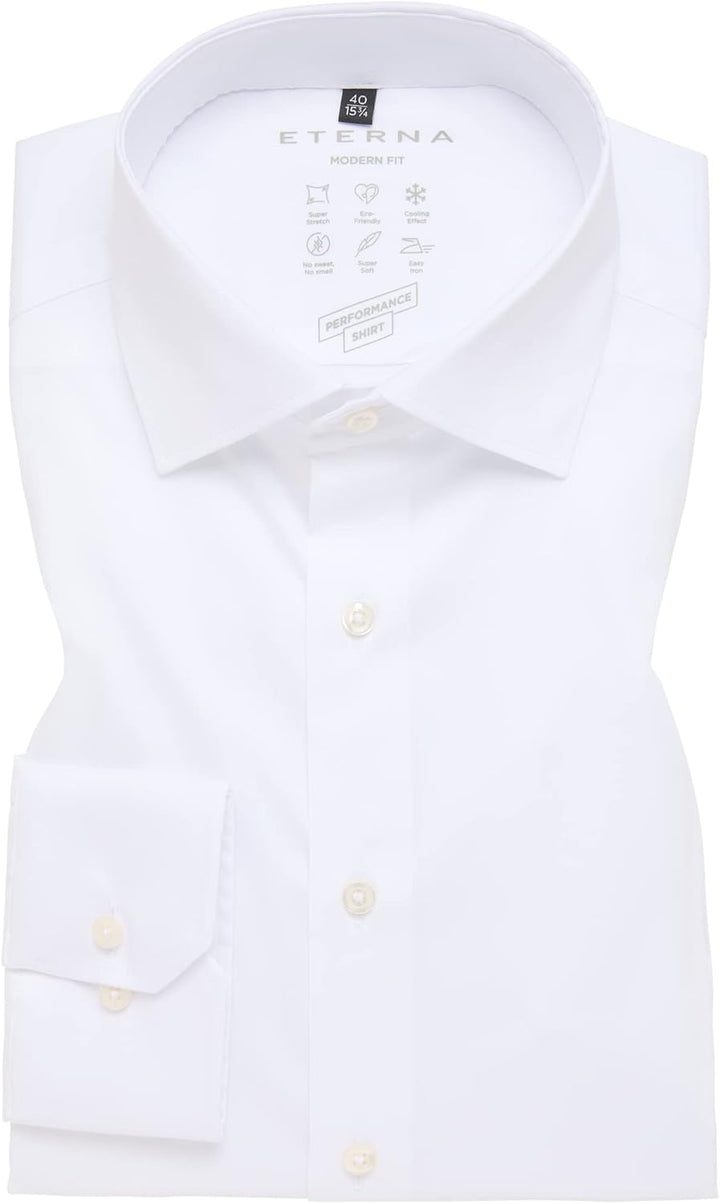 ETERNA Male Performance Shirt unifarben MODERN FIT 39 Weiss, 39 Weiss