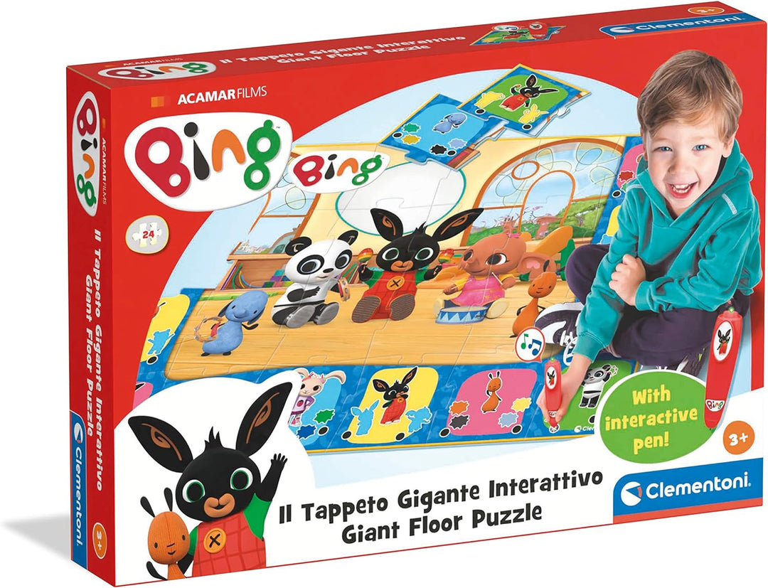 Clementoni Bing-Il Riesenteppich Puzzle für Kinder, 24 Stück, mit interaktivem Stift, Lernspiel 3 Ja
