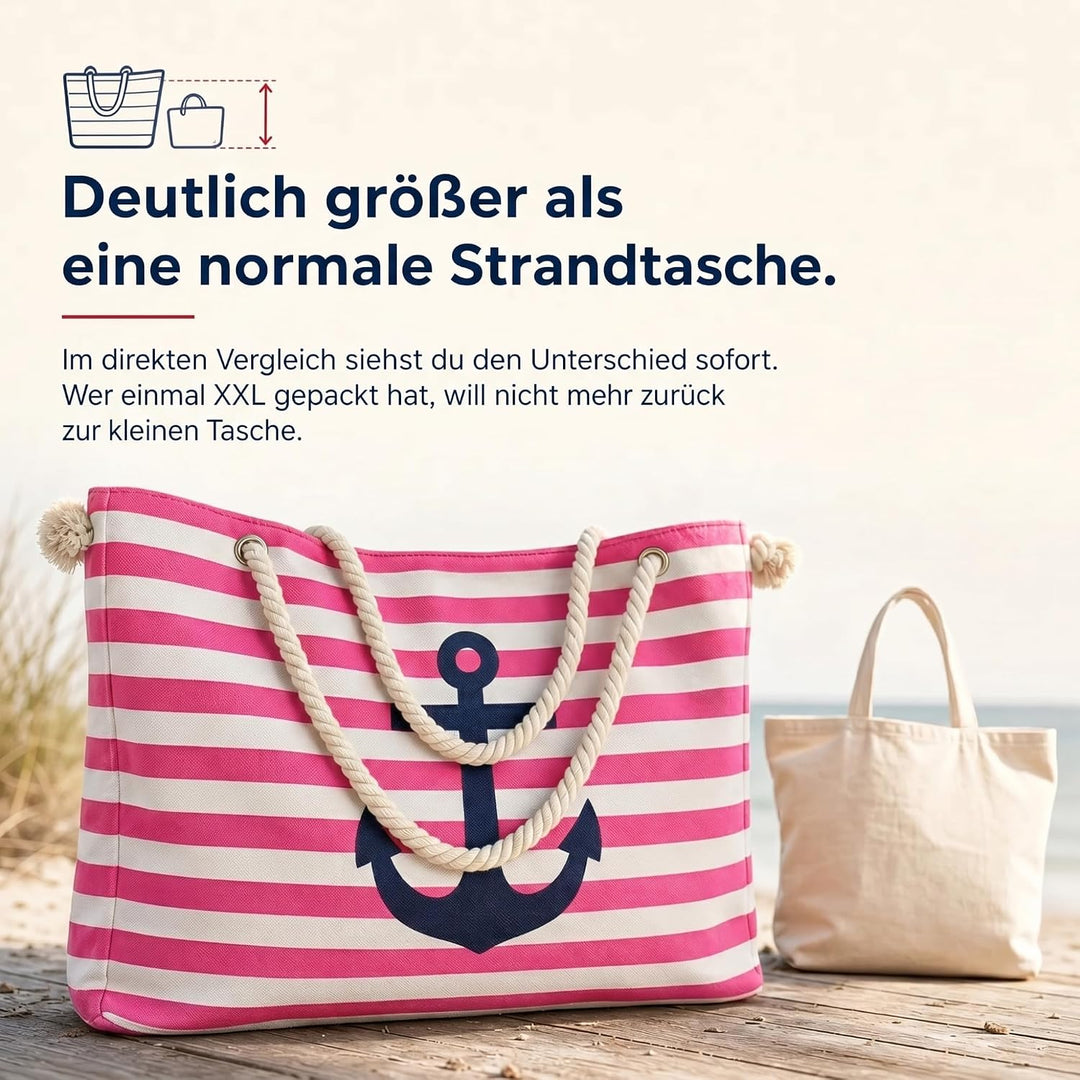 Sonia Originelli Strandtasche Weekender Shopper maritim gestreift bedruckt Seilkordeln