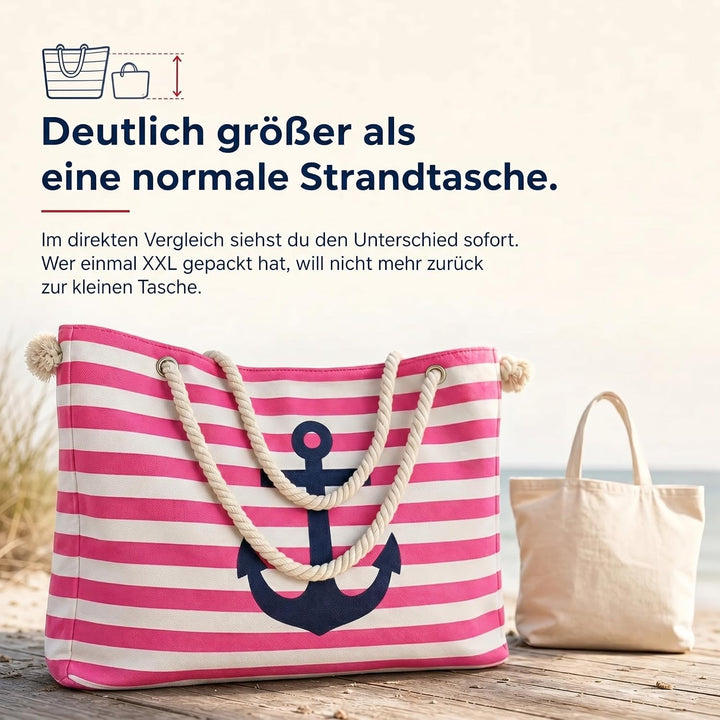 Sonia Originelli Strandtasche Weekender Shopper maritim gestreift bedruckt Seilkordeln