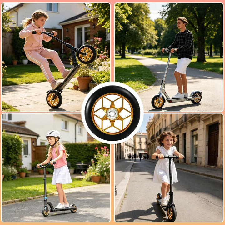 Stunt Scooter Räder 110 mm,2 Stück Stunt Scooter Reifen mit 88A,Aluminium Stunt Scooter Rollen mit A