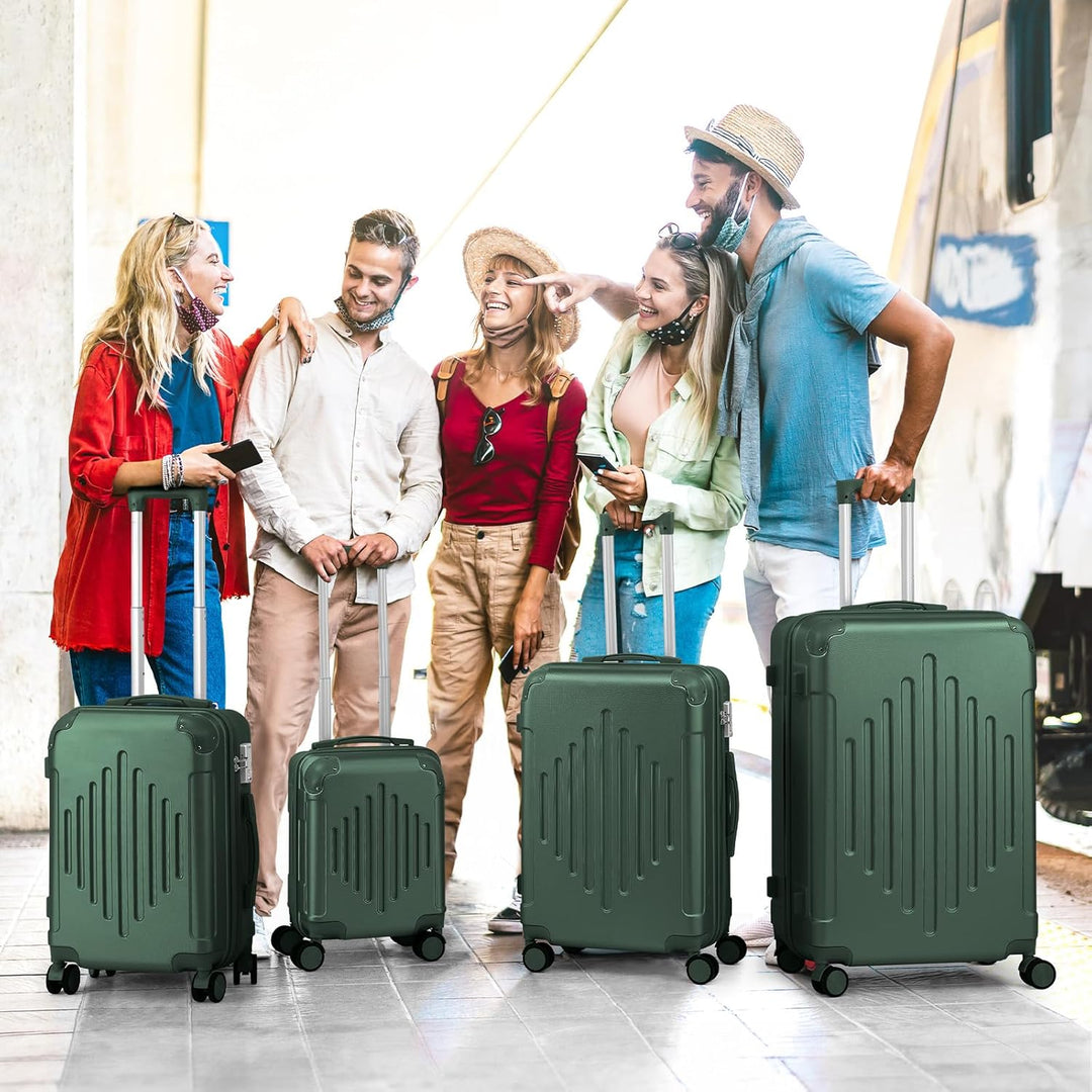 LALAHO Kofferset 4 teilig Hartschale, Reisekoffer mit Rollen Gross, Koffer Set 4 Stück aus ABS, Hand