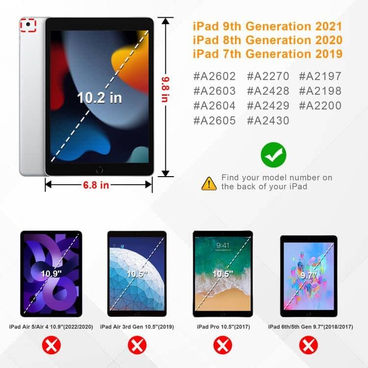 Fintie Tastatur Hülle für iPad 10.2 Zoll (9/8/ 7 Generation - 2021/2020/2019), Soft TPU Rückseite Ge