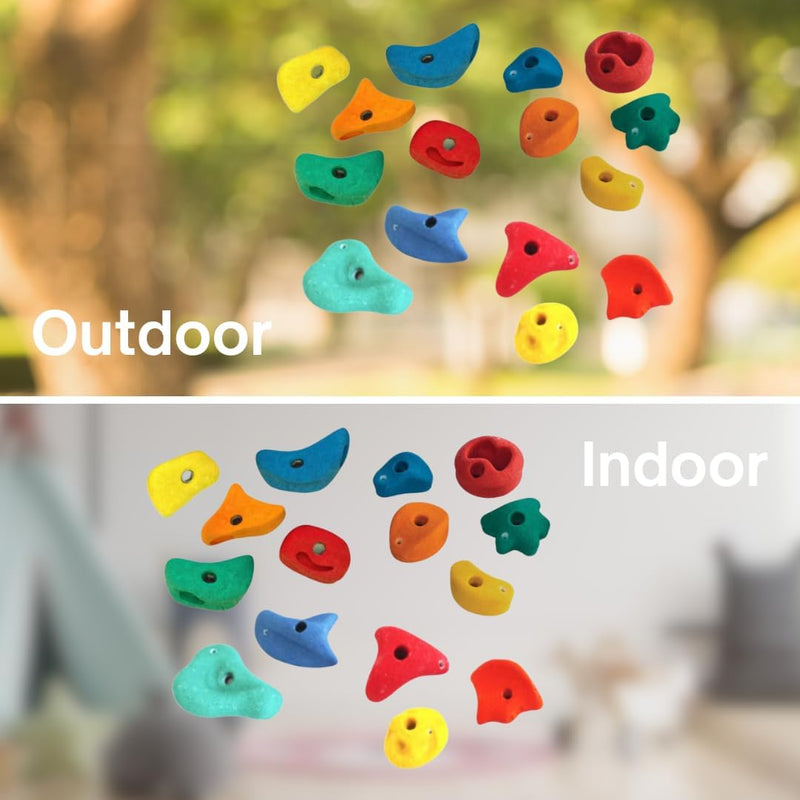 h2i Klettergriffe Kinder & Erwachsene | Klettersteine inkl. Befestigungsmaterial | Bunte Bouldergrif