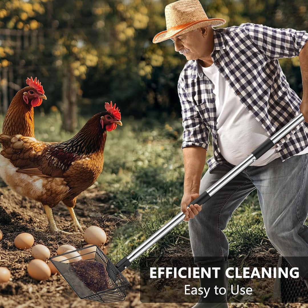 Hühnerkotschaufel, Chicken Poop Scooper, Einstellbare Hühnerschaufel für die Reinigung, Hühnerstall