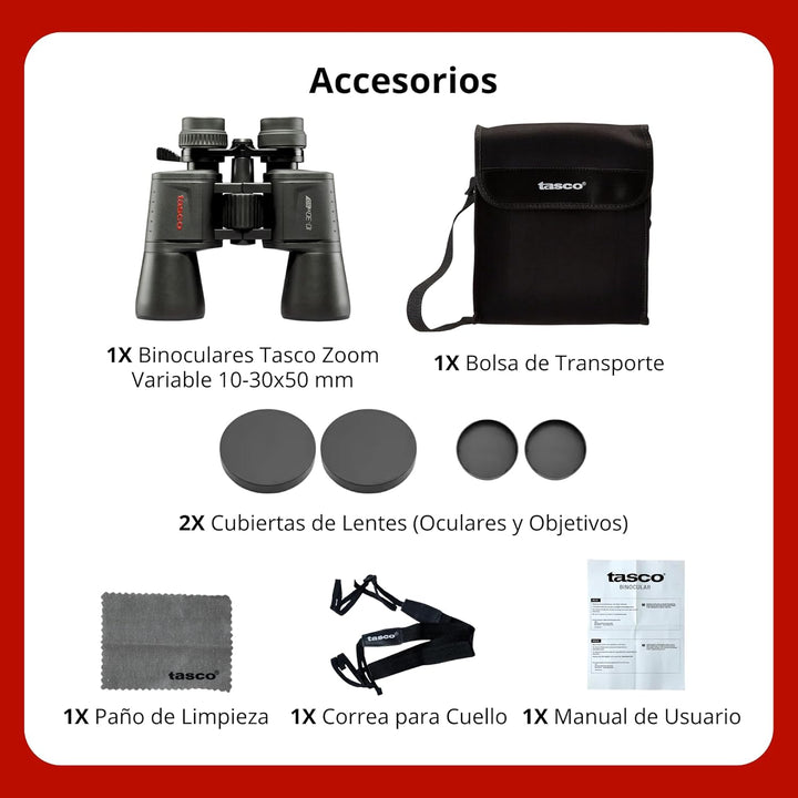 Tasco - 10-30x50 - Essentials - Porro - Fernglas - Mehrschichtvergütet - ES10305Z