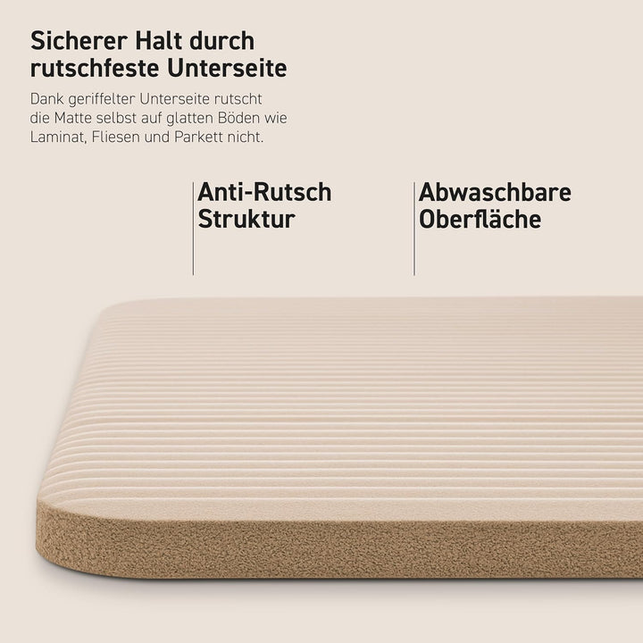 Gymnastikmatte | Yogamatte Premium rutschfest inkl. Tragegurt + Übungsposter + Workout App I Hautfre
