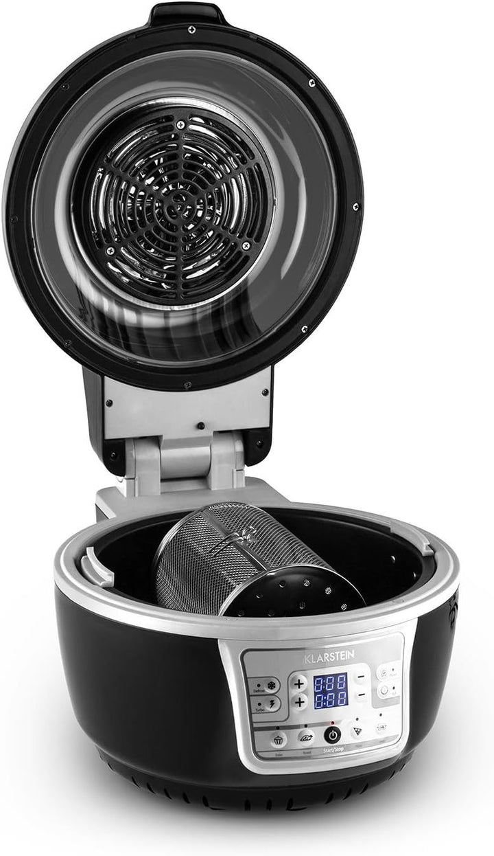 Klarstein VitAir Turbo Heissluftfritteuse - 1400 Watt Heissluftfriteuse, Airfryer mit 9 Liter Garrau