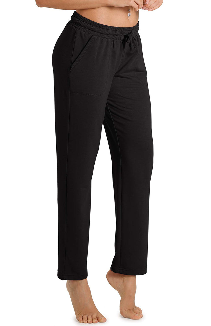 icyzone Damen Jogginghose Sweathose Lang Sporthose Freizeithose geradem Bein Hose mit Tunnelzug M Sc