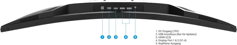 ODYS XP32 80cm (32") WQHD Curved Monitor (2.560x1.440 Pixel, 300 cd/m², 165Hz, 1ms Reaktionszeit, AM