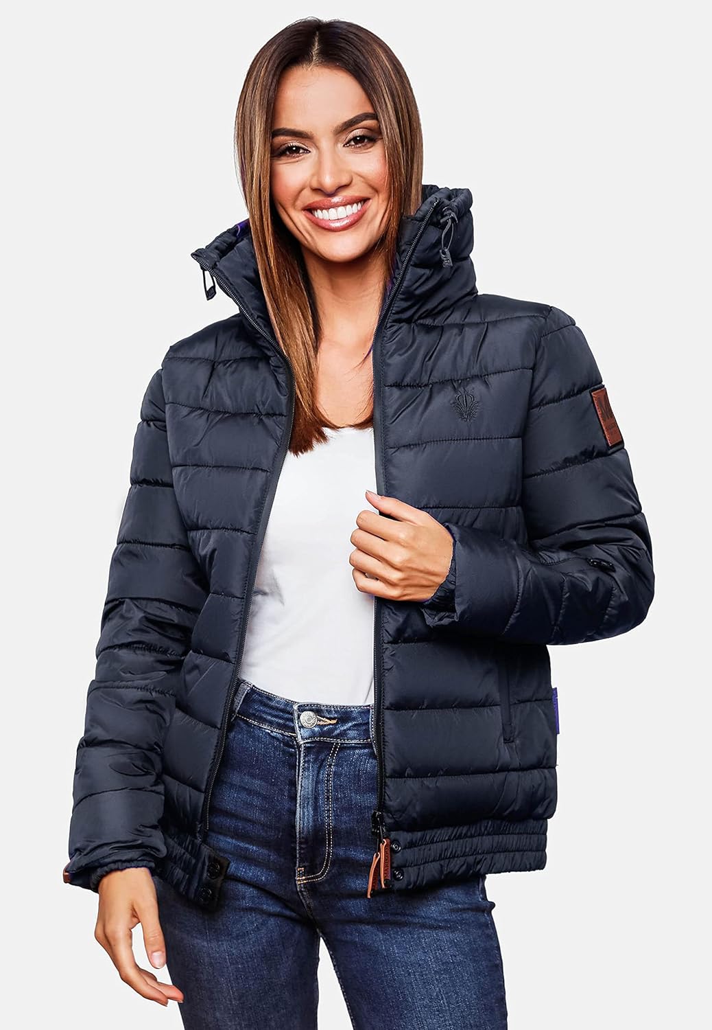 MARIKOO Damen Winter Steppjacke Poison XS-XL XS Blau, XS Blau