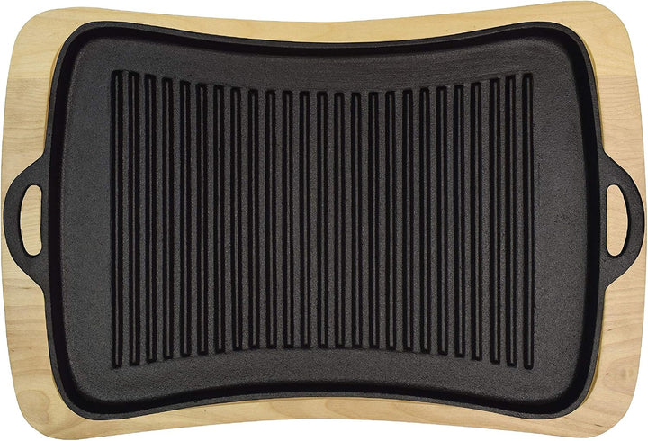 Jimbeam Jim Beam Gusseiserner Grillaufsatz mit Holzuntersetzer JB0206