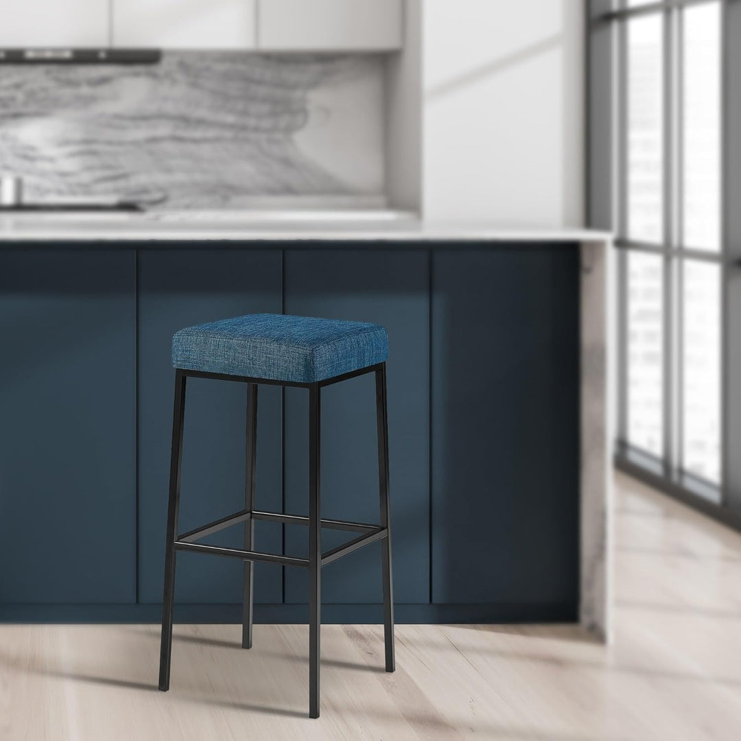 CLP 2er Set Barhocker Montreal I Gepolsterte Barstühle mit Stoffbezügen I Tresenhocker mit Metallges