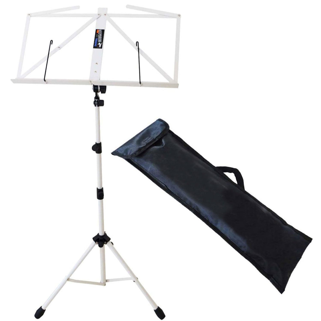 keepdrum MUS3 WH Notenstaender Weiss Notenpult + Tragetasche