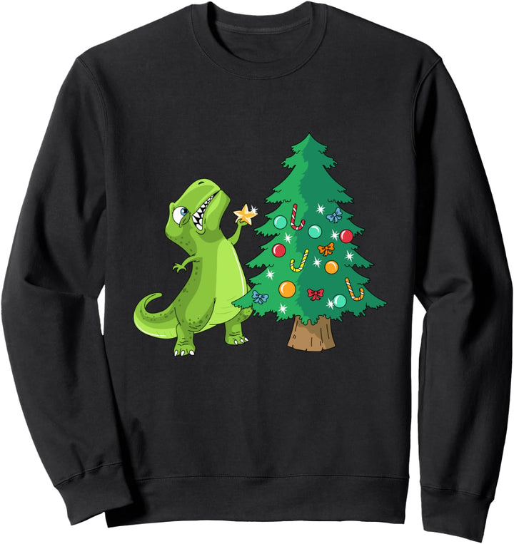 Lustige Schlacht ist echter Dinosaurier Weihnachtsbaum Stern Sweatshirt