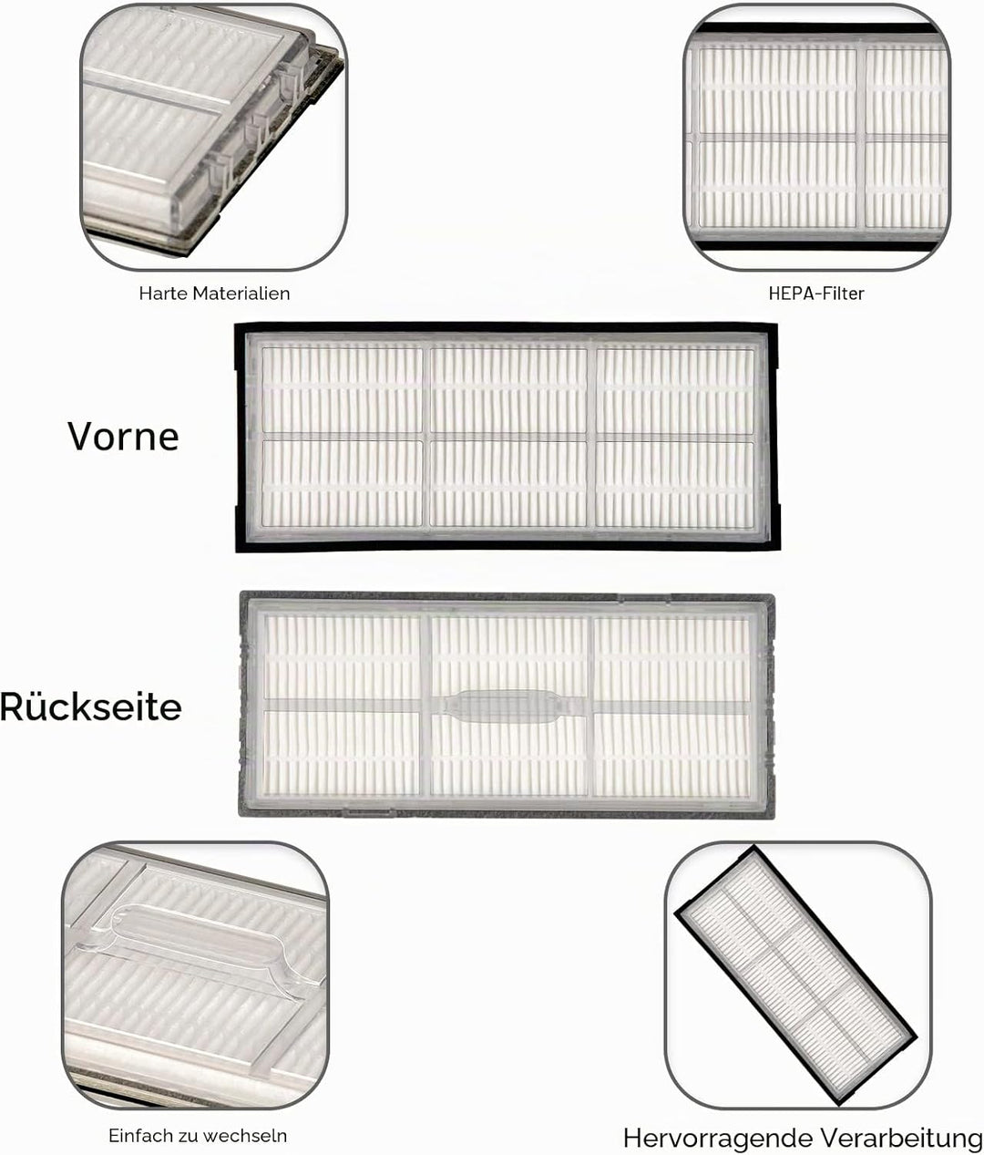 (8 Stück) HEPA-Filter für Roborock S7 S7+ S7 MaxV S7 MaxV Plus S7 MaxV Ultra S8 Pro Ultra S8 S8+, Ro