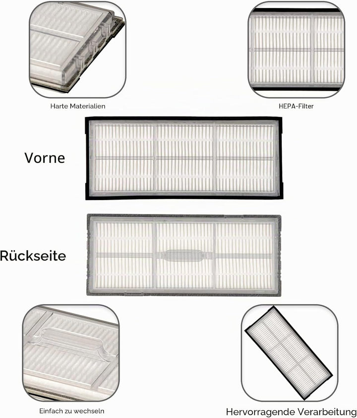 (8 Stück) HEPA-Filter für Roborock S7 S7+ S7 MaxV S7 MaxV Plus S7 MaxV Ultra S8 Pro Ultra S8 S8+, Ro