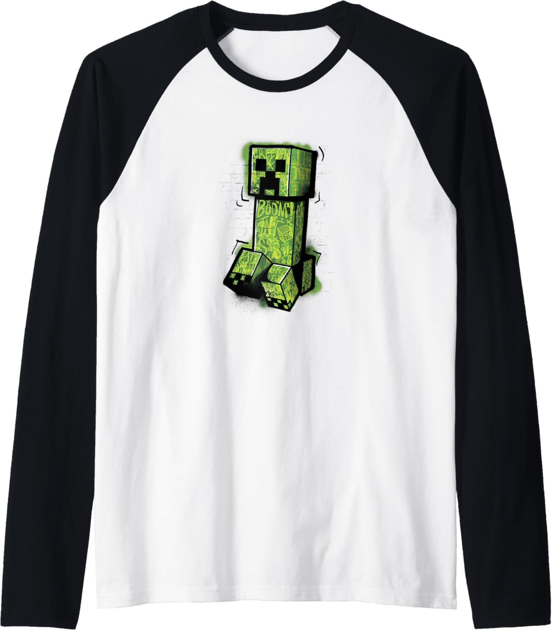 Minecraft Creeper Graffiti-Sitz Raglan