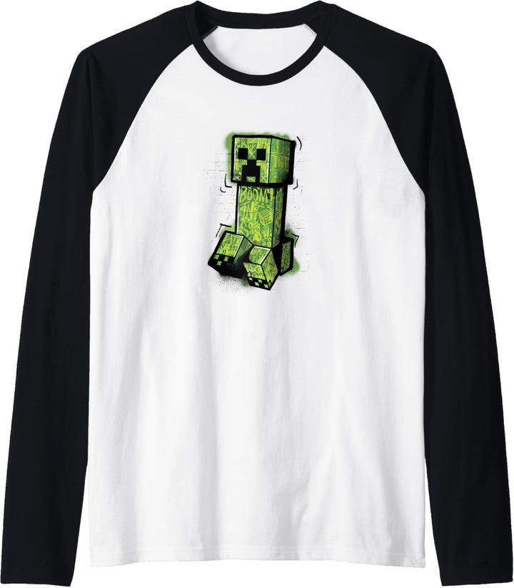 Minecraft Creeper Graffiti-Sitz Raglan
