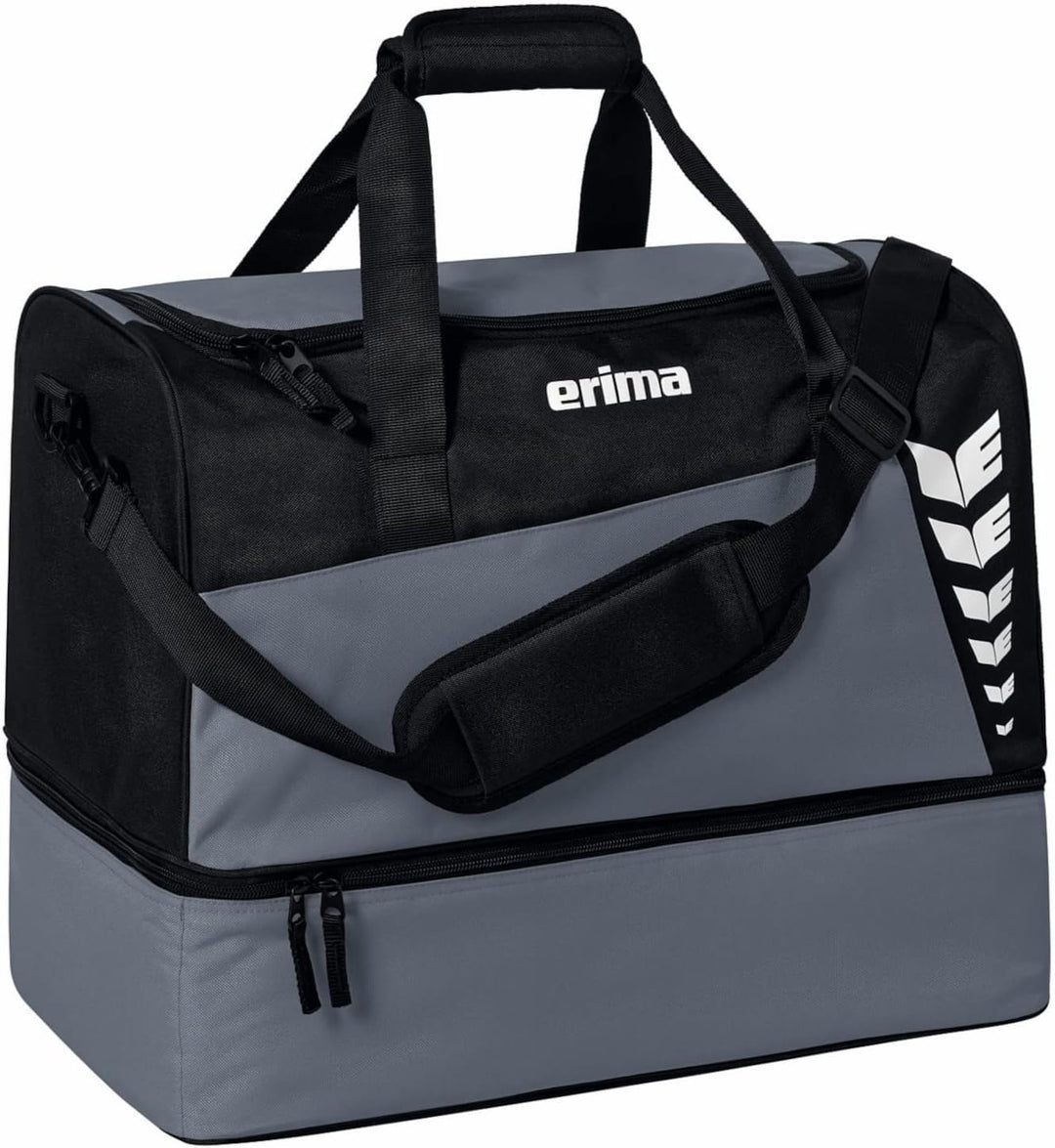 Erima Unisex Six Wings Sporttasche mit Bodenfach L Slate Grey/Schwarz, L Slate Grey/Schwarz