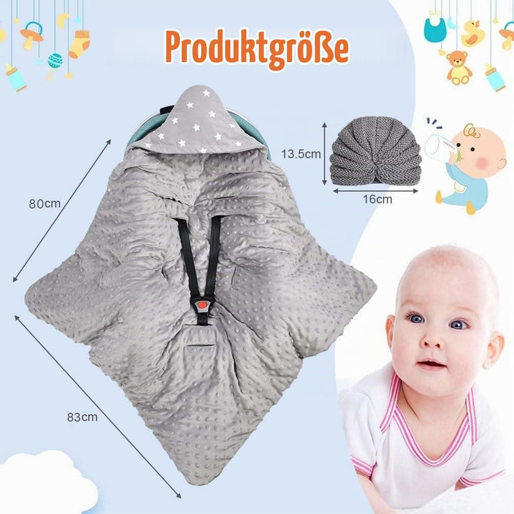 Einschlagdecke Und Strickmütze Set, Einschlagdecke Babyschale Decke Kinderwagen, universal Baby Baby