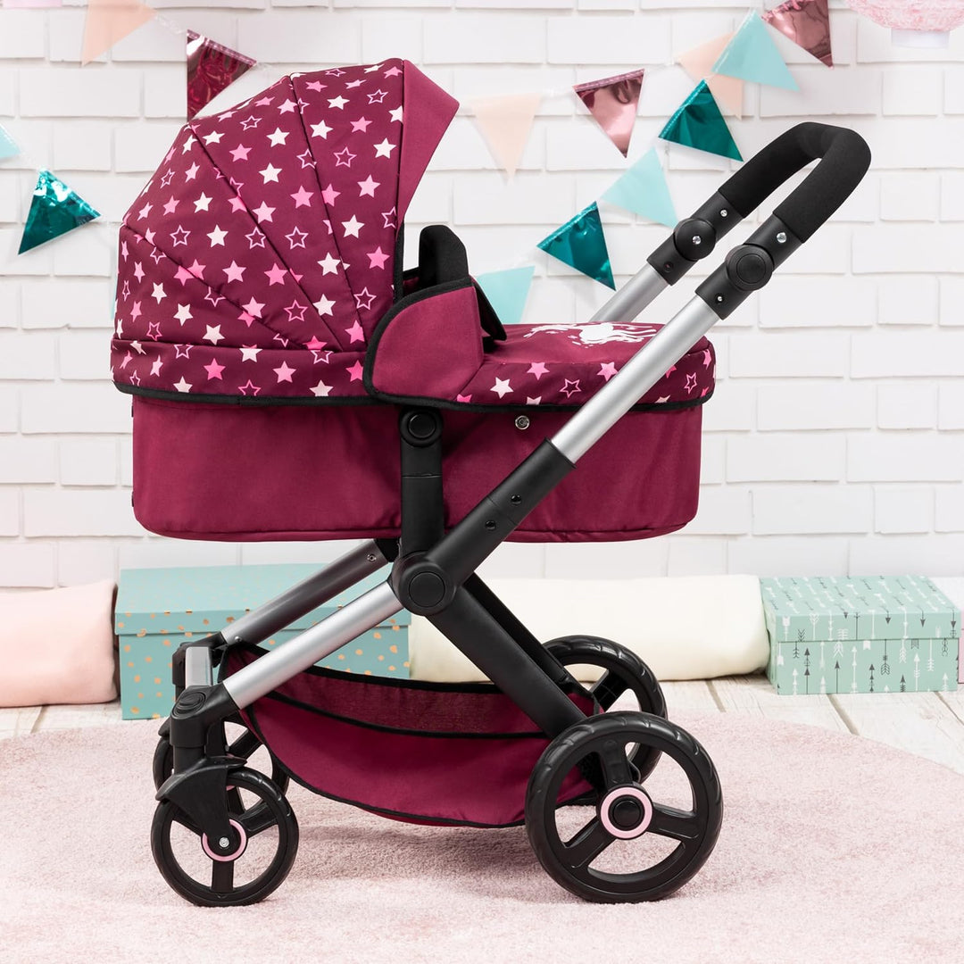 Bayer Design 17023AA Puppenwagen Xeo mit Tasche, höhenverstellbarer Griff, Schwenkschieber, wandelba