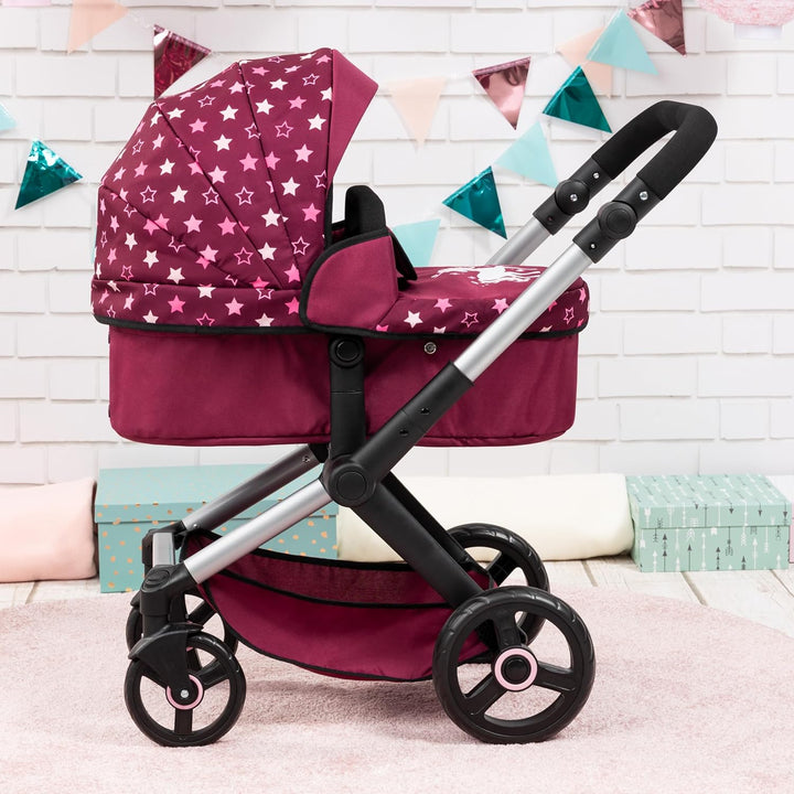Bayer Design 17023AA Puppenwagen Xeo mit Tasche, höhenverstellbarer Griff, Schwenkschieber, wandelba