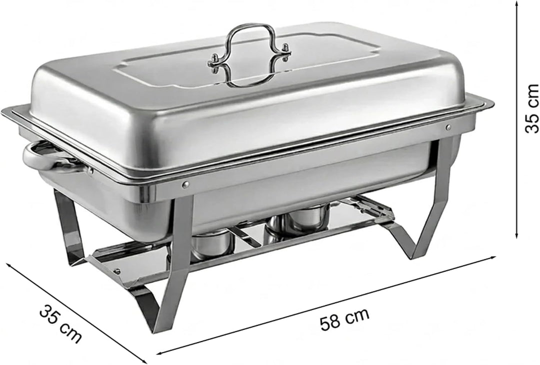 BuffetPro Chafing Dish, Warmhaltebehälter aus Edelstahl, 2 × 4,5 L