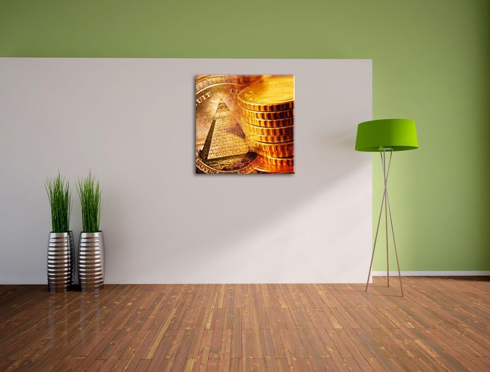 Illuminati Pyramide / 70x70cm Leinwandbild bespannt auf Holzrahmen/Wandbild Kunstdruck Dekoration, 7