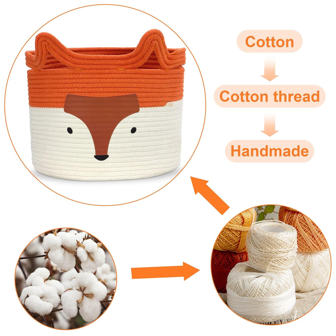 Aufbewahrungskorb Kinder aus Baumwolle für Spielzeug und Wäsche, Wäschekorb und Spielzeugkorb in ein