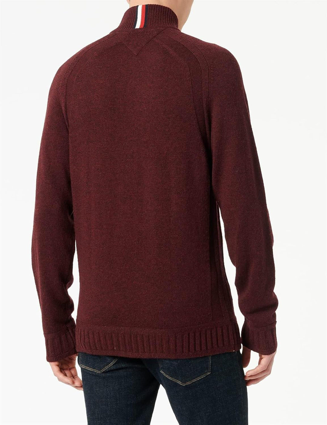 Tommy Hilfiger Herren Pullover M Rot (Deep Rouge Heather), M Rot (Deep Rouge Heather)