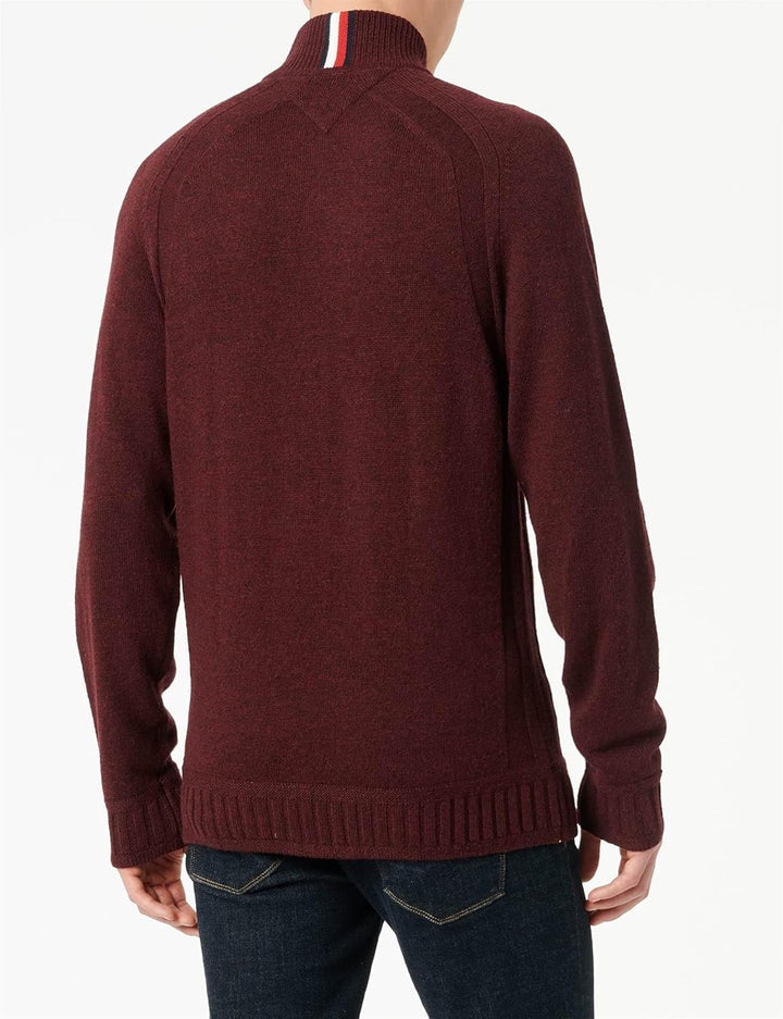 Tommy Hilfiger Herren Pullover M Rot (Deep Rouge Heather), M Rot (Deep Rouge Heather)