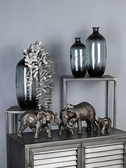 Casablanca Deko Figur Skulptur - Elefant Zambezi mit Jungem - grau/Gold - 29 x 21 cm