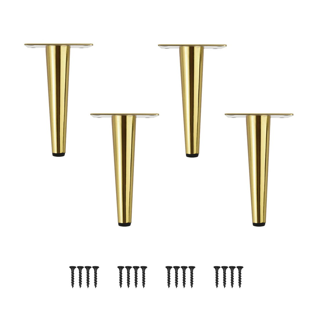 Möbelfüsse 4 Stück Möbelbeine Kegel Schräg/Vertikale Möbelfüsse Edelstahl mit rutschfeste Gummibasis