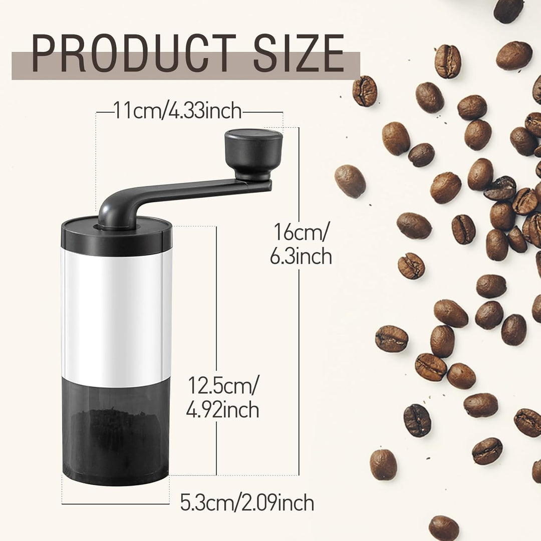 Kaffeemühle manuell mit Keramikmahlwerk,Tragbare Manuelle Handkaffeemühle mit 30g Kapazität, Konisch