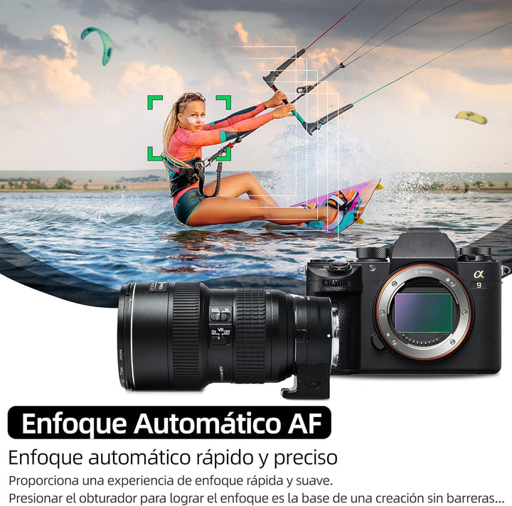 VILTROX NF-E1 Autofokus Objektivadapter,Objektiv Adapter Ring für Nikon F Bajonett Objektiv auf Sony