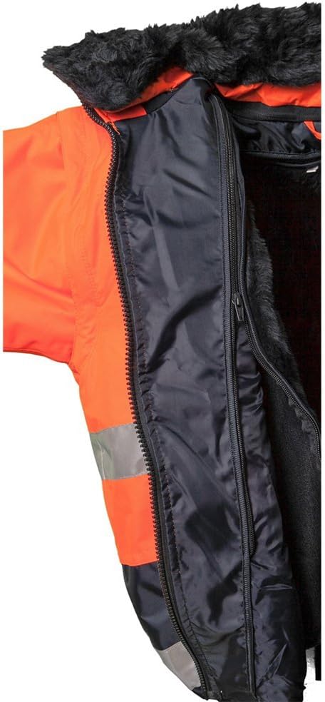 Planam Grösse 7XL Herren Warn-/Wetterschutz Comfortjacke 2-farbig orange marine Modell 2046