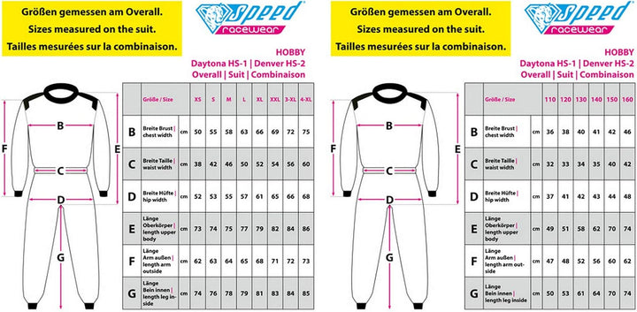 Speed Kartoverall Denver HS-2 Hobby Overall schwarz/Weiss XS