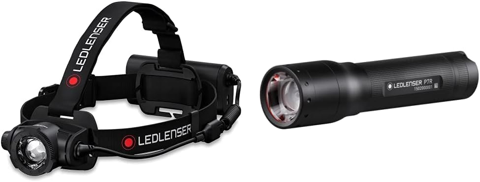 Ledlenser H15R Core Stirnlampe LED & P7R Taschenlampe LED, 1000 Lumen, aufladbar mit Lithium 18650 A