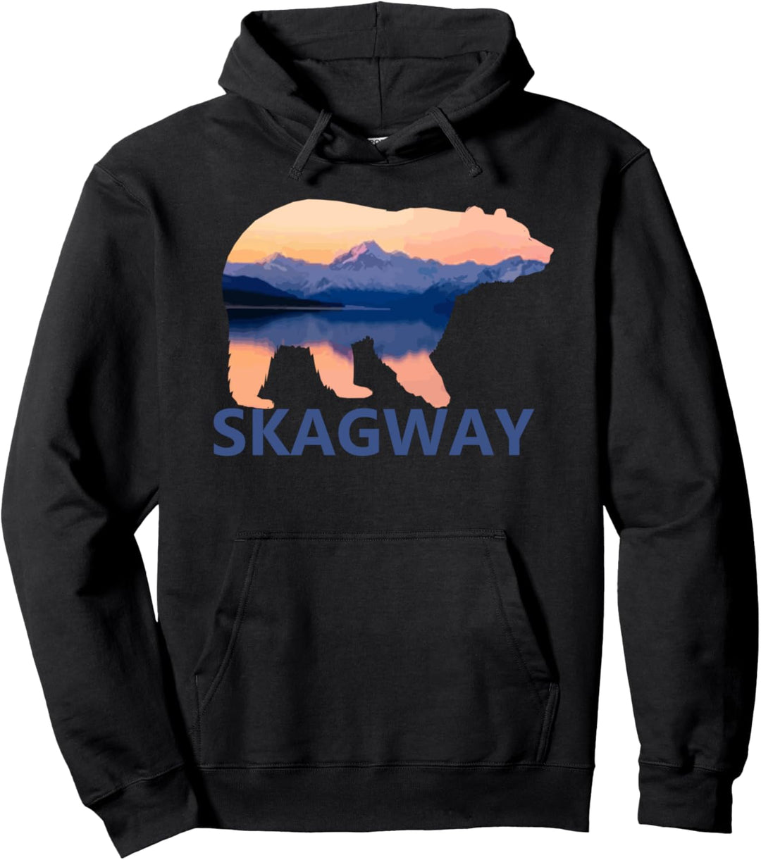 Skagway Alaska Grizzly Bär Natur Camping Outdoor Souvenir Pullover Hoodie