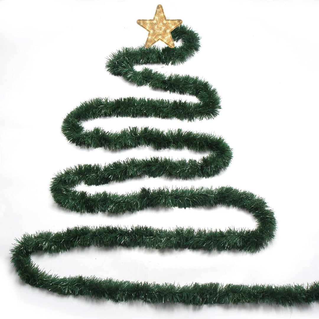 LOMIMOS Künstliche Girlande, ca. 100 m, Weihnachtsgirlande, künstlich, weich, Grün Dunkelgrün, Dunke