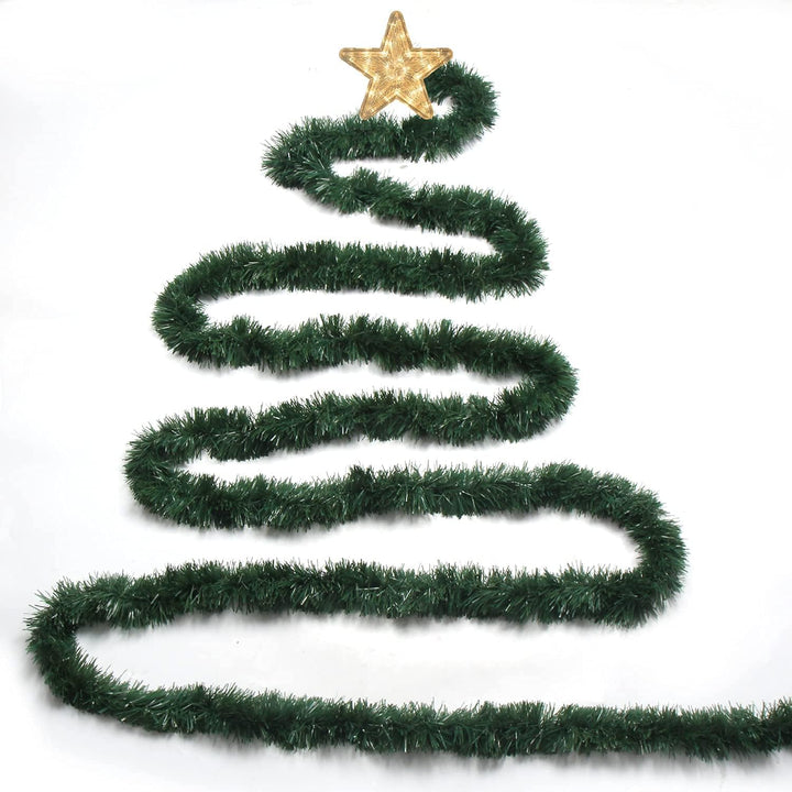 LOMIMOS Künstliche Girlande, ca. 100 m, Weihnachtsgirlande, künstlich, weich, Grün Dunkelgrün, Dunke