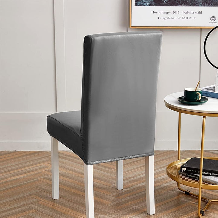 Stuhlhussen 6er/4er PU Leder Stuhlbezug wasserdichte Stretch Esszimmer Stuhlüberzug Stretch Stuhl Hu