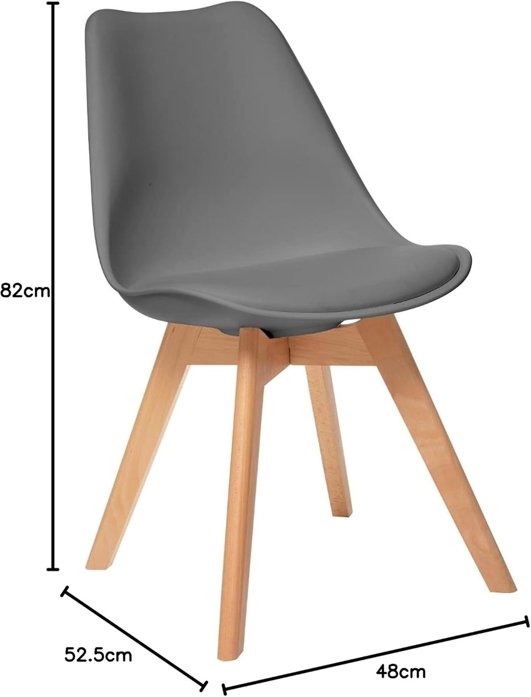 Stuhl Baya dunkelgrau - Beine aus Buche - Dunkelgrau - Atmosphera créateur d'intérieur cm Sitzfläche
