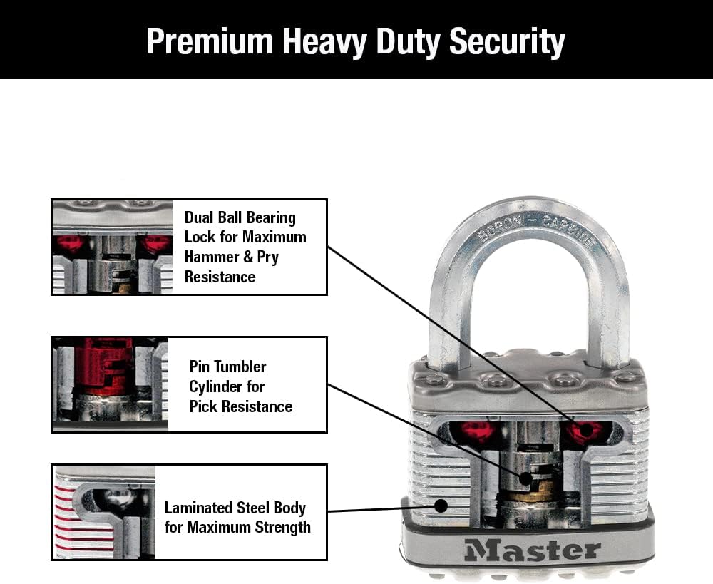 Master Lock M5XD Magnum Vorhängeschloss mit Schlüssel, 1 Stück 1 Pack, 1 Pack