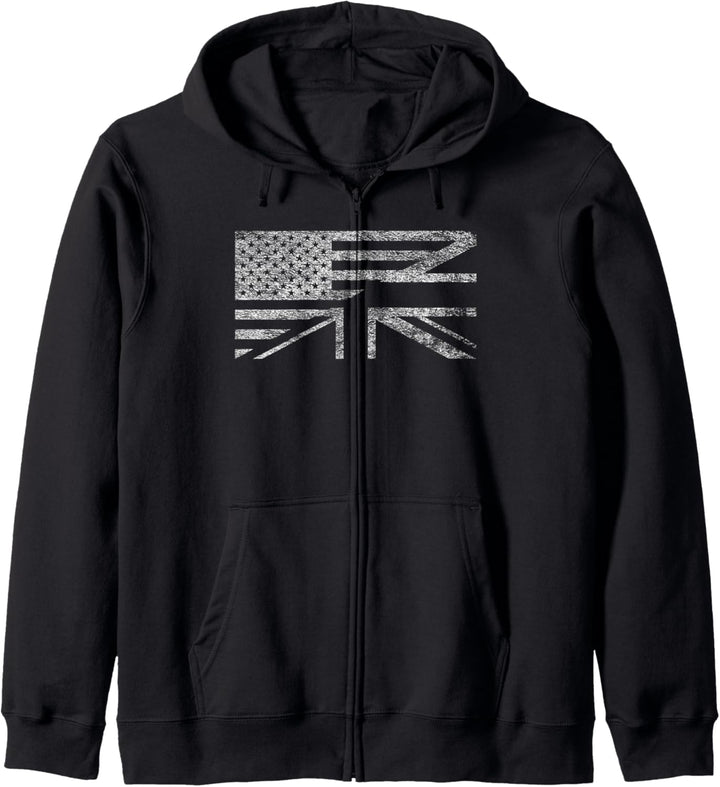 US-Flagge, britische Union-Jack-Flagge, USA, amerikanisches England Kapuzenjacke