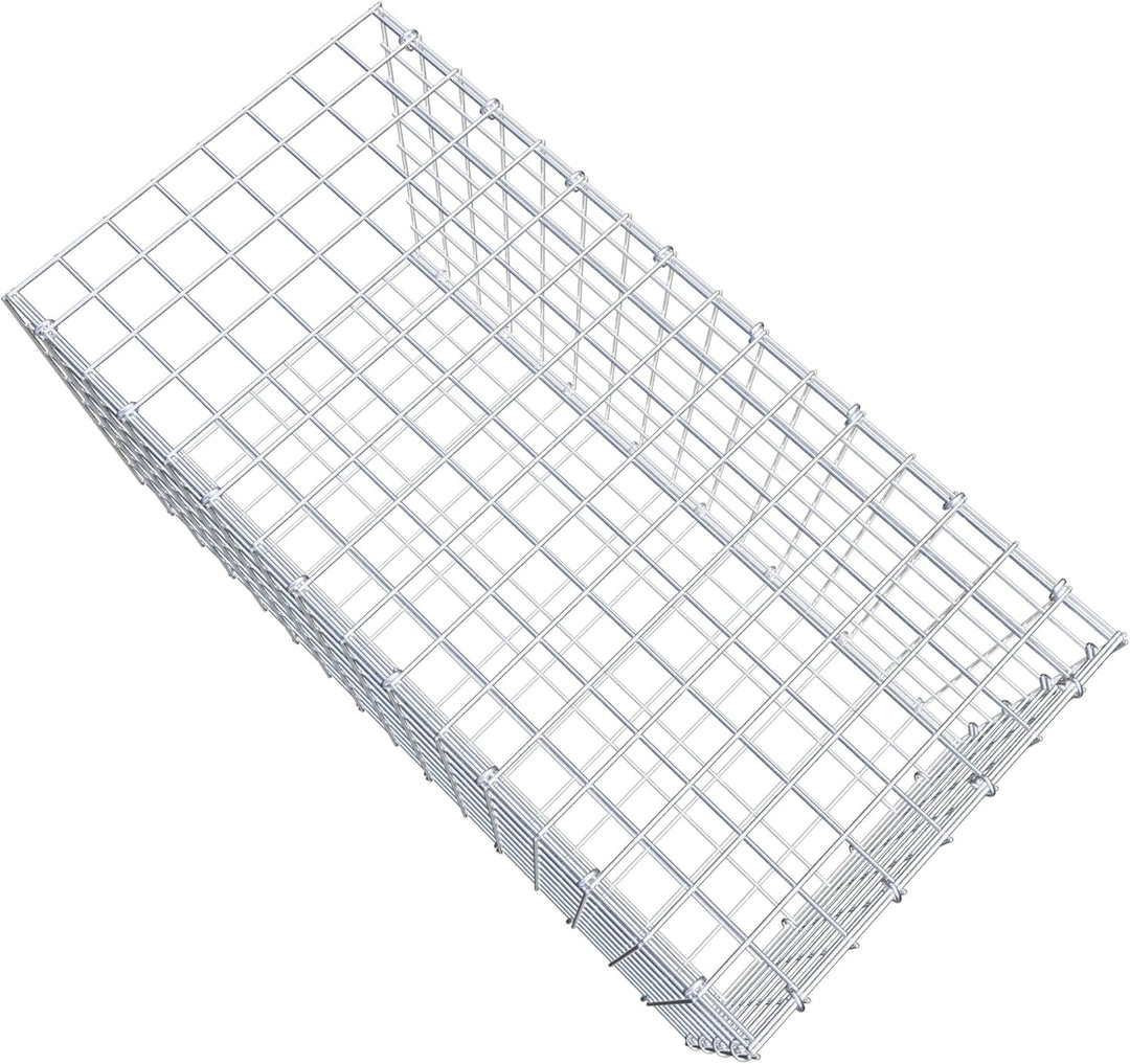 GABIONA Anbau-Gabione Typ2 eckig, Maschenweite 5 x 5 cm, Tiefe 30 cm, Gabione 80 x 40 x 30 cm (L x H