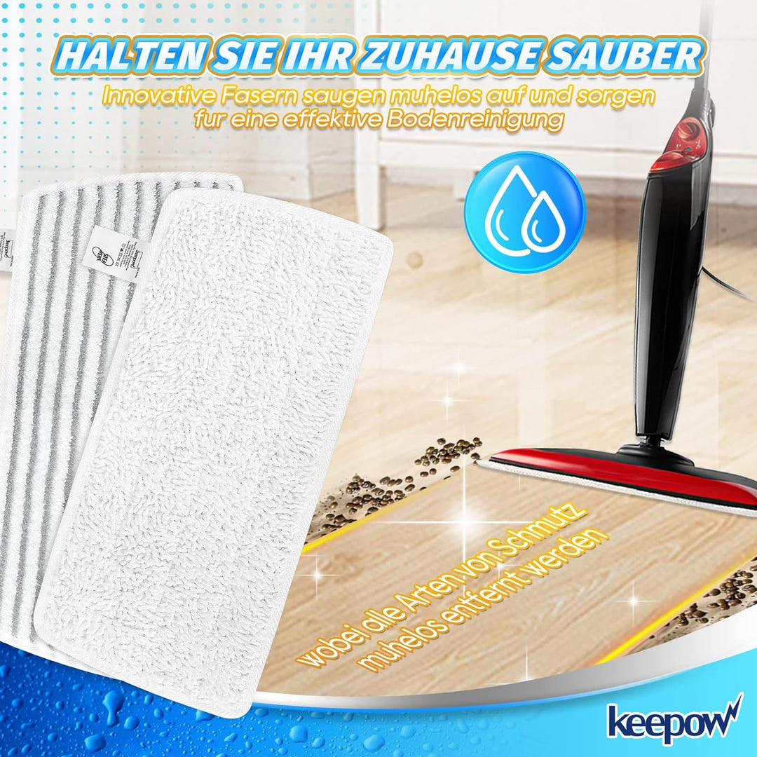 KEEPOW 8 Stück für Vileda Steam XXL Power Pad, Ersatzbezug Kompatibel Mit Vileda Steam XXL Dampfrein